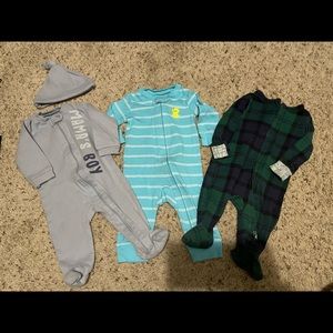 Striped Blue Baby Onesie